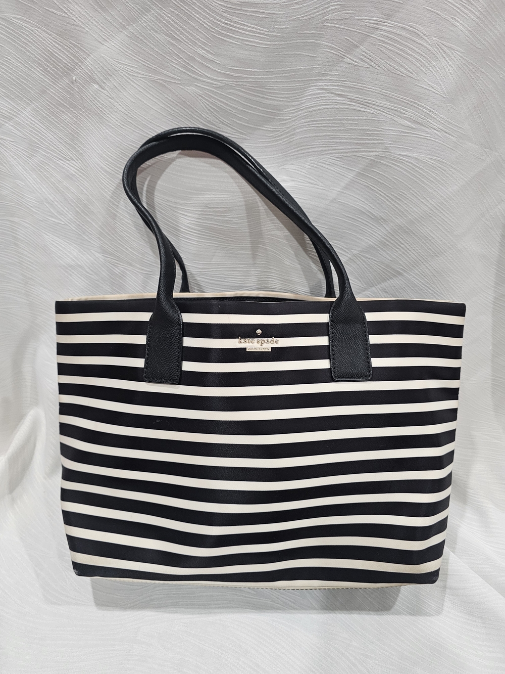 Kate Spade Storybook Lined Black/White Nylon Tote